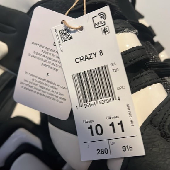 Adidas Crazy 8 Kobe Bryant Men's Sz 9, 10 Core Black-Cloud IF2448 - Picture 2 of 8